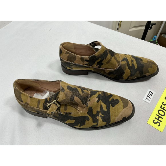 Mens Vtg Foundry Co Slip On Loafer 8.5 Brown Camo Buckle Strap